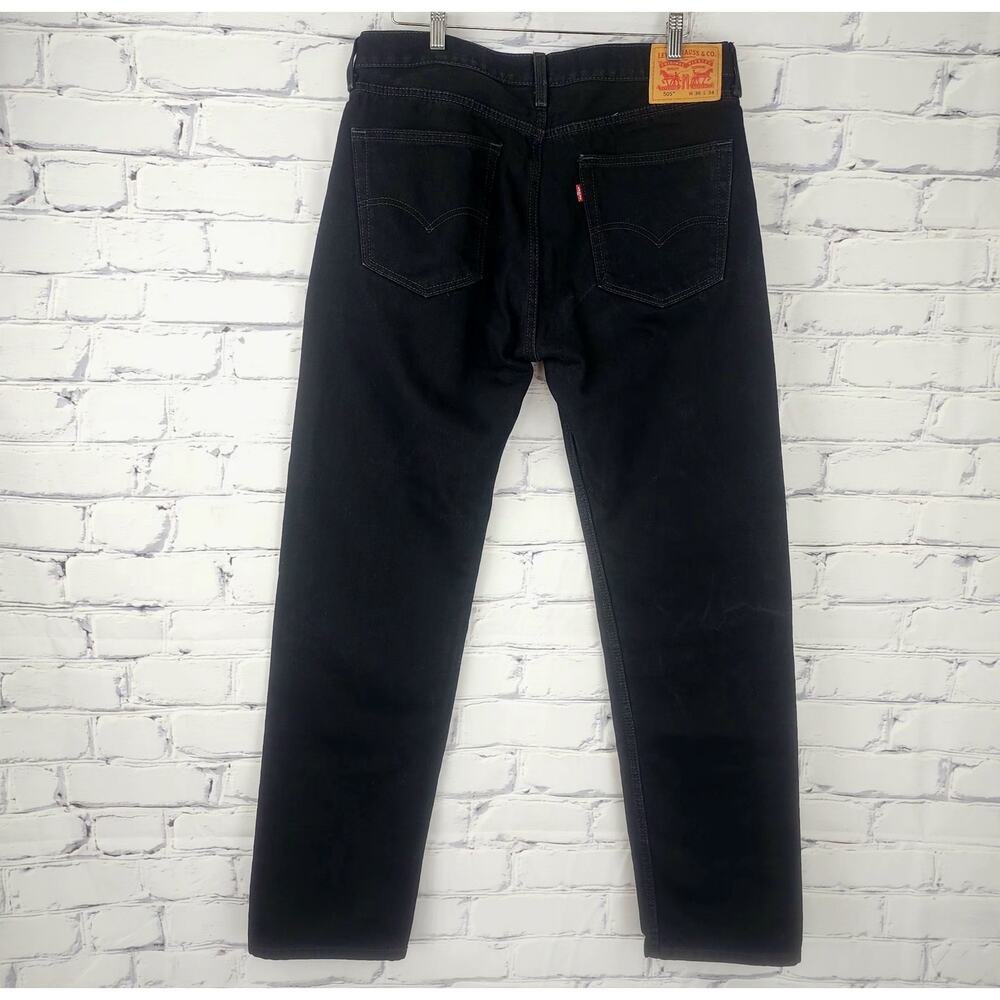 Levis 505 Jeans Mens 36x34 Straight leg Black classic Blokecore Bikercore - Picture 2 of 9